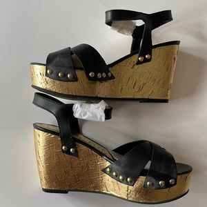 Chinese Laundry Platform Sandals Black Size 6